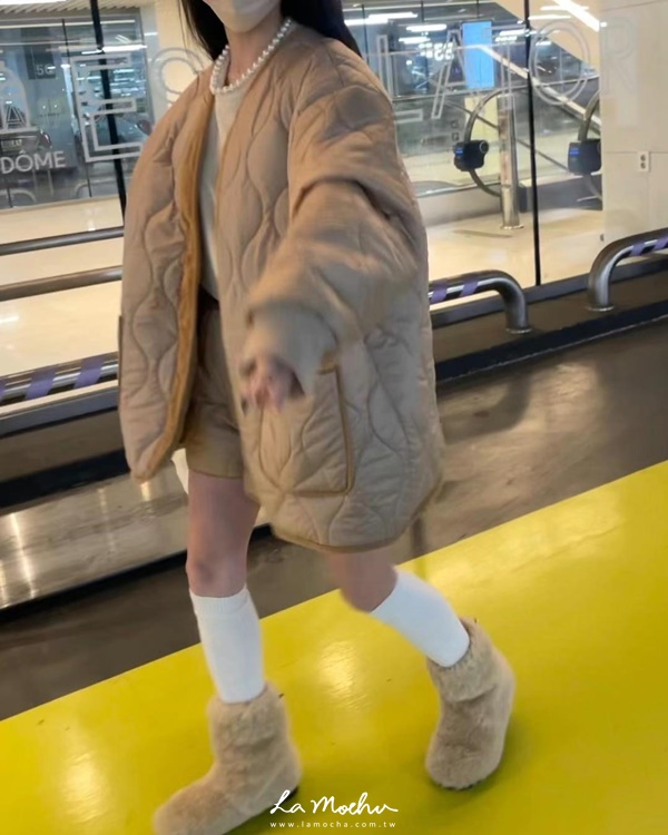 彈性壓紋鋪棉短褲